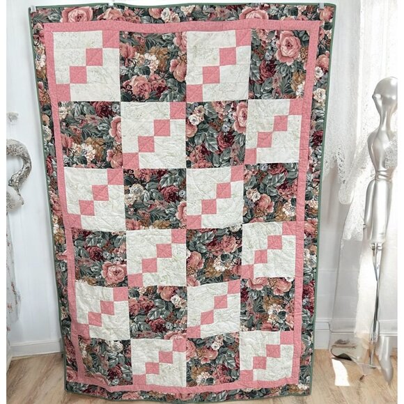 Handmade Country Farmhouse Cottage Floral Patchwork Quilt